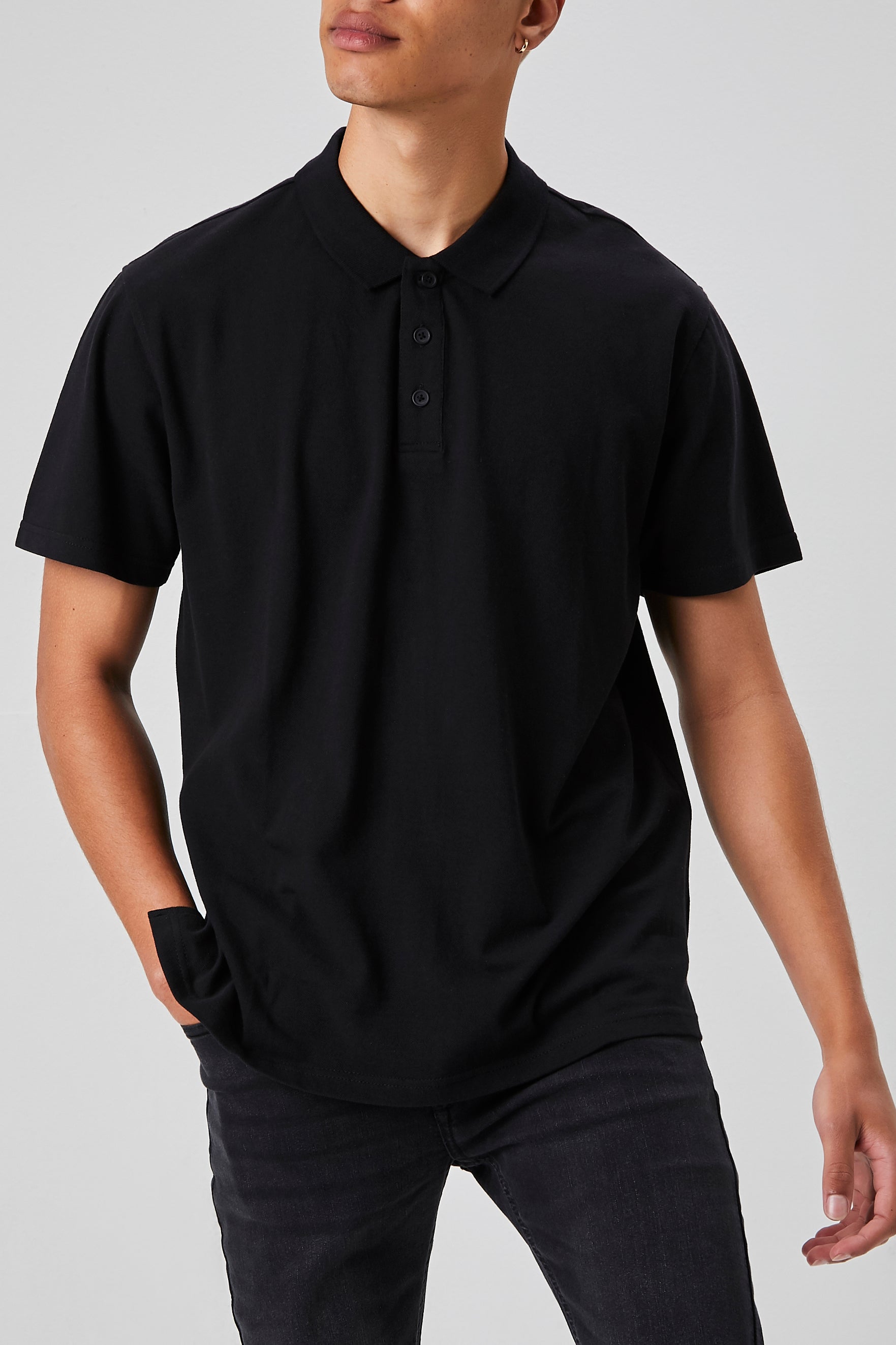 Black Short-Sleeve Polo Shirt 1