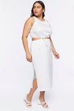 White Plus Size Cutout Midi Dress 1