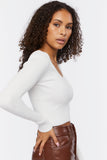 Vanilla Ribbed Cropped Fitted Sweater 1