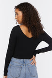 Black Ribbed Cropped Fitted Sweater 2