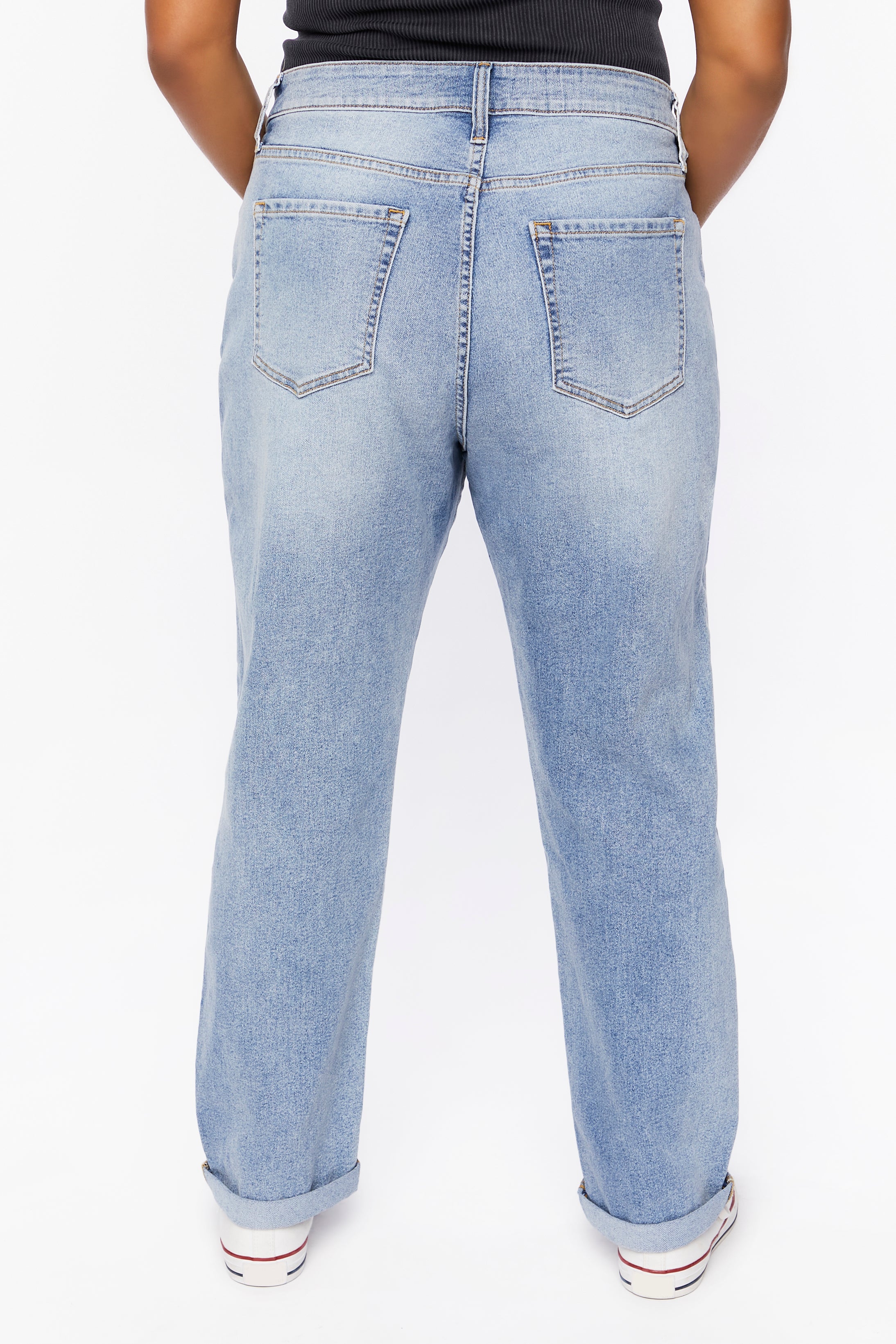 Mediumdenim Plus Size Distressed Baggy Jeans 3