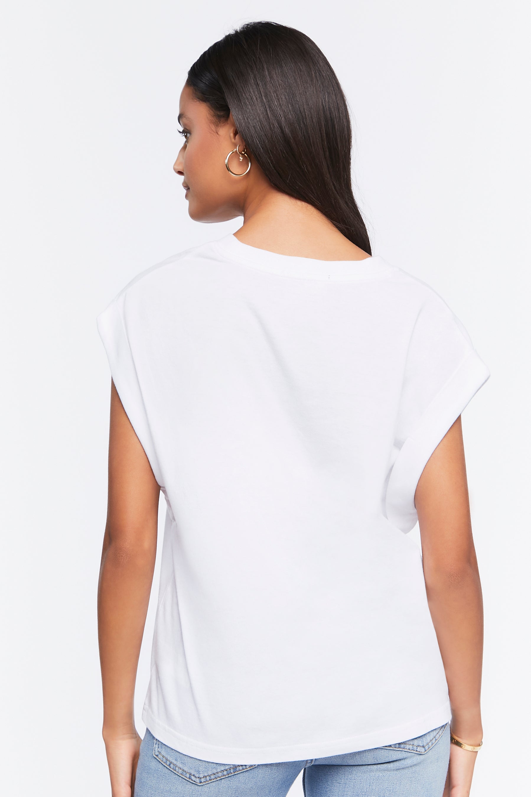 White Cotton Muscle Tee 2