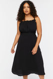 Black Plus Size Lace-Back Cami Midi Dress 1