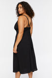 Black Plus Size Lace-Back Cami Midi Dress 3