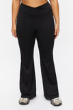 Black Plus Size Crossover Flare Pants 2