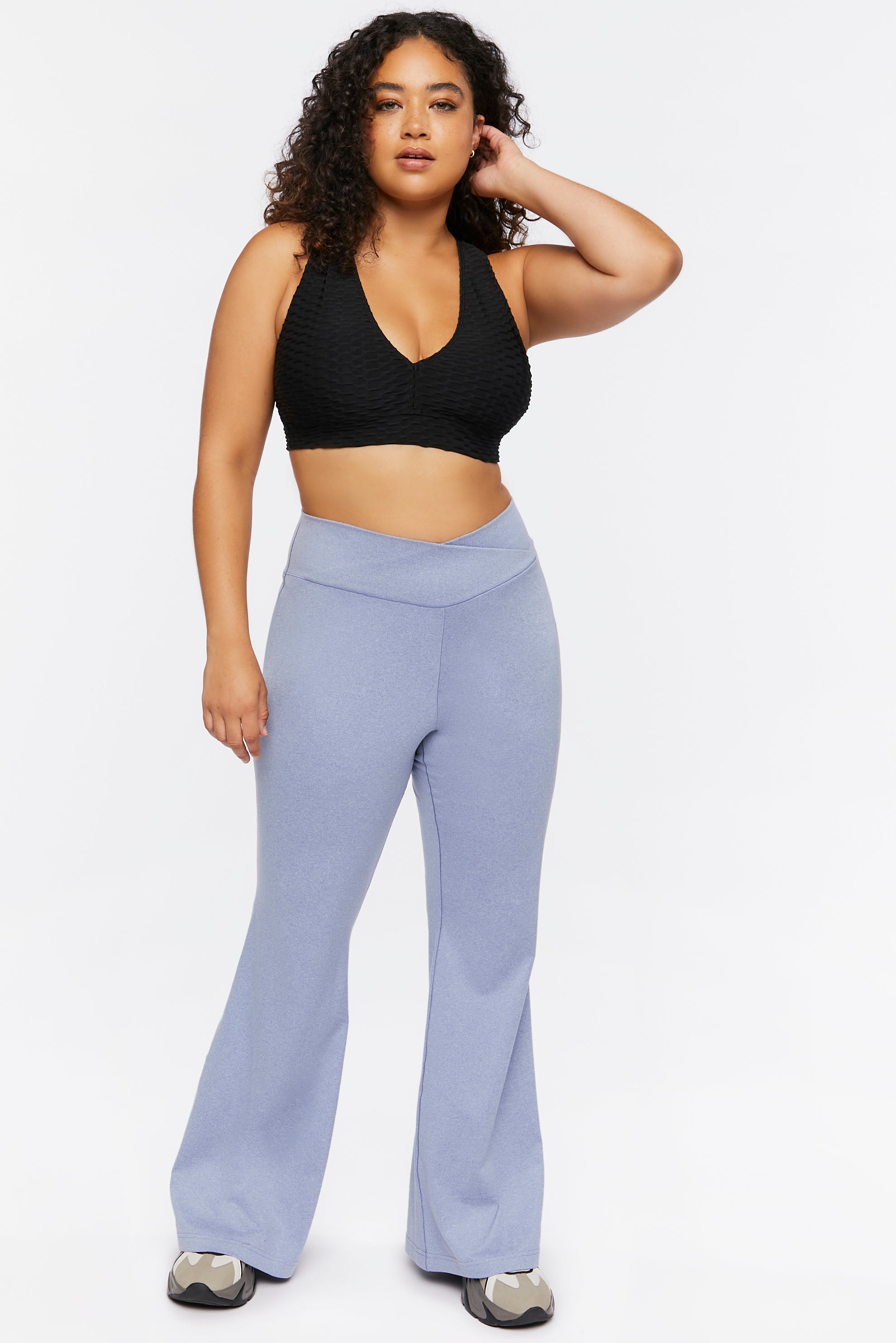 Bluemirage Plus Size Crossover Flare Pants 1