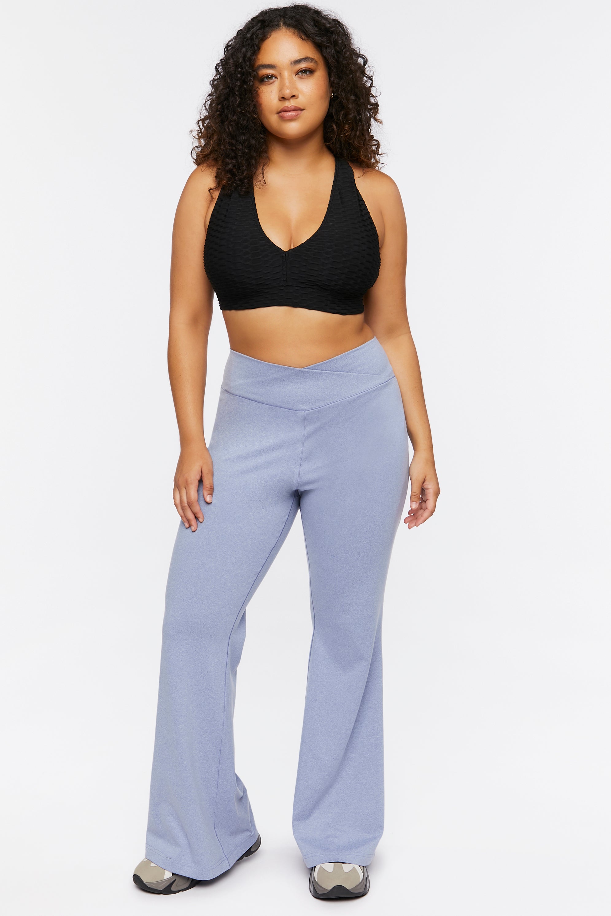 Bluemirage Plus Size Crossover Flare Pants 