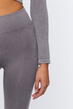 Pewter Mineral Wash Ribbed Leggings 5