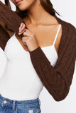 Brown Cable Knit Shrug Sweater 4
