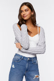 Grey Cable Knit Shrug Sweater 1