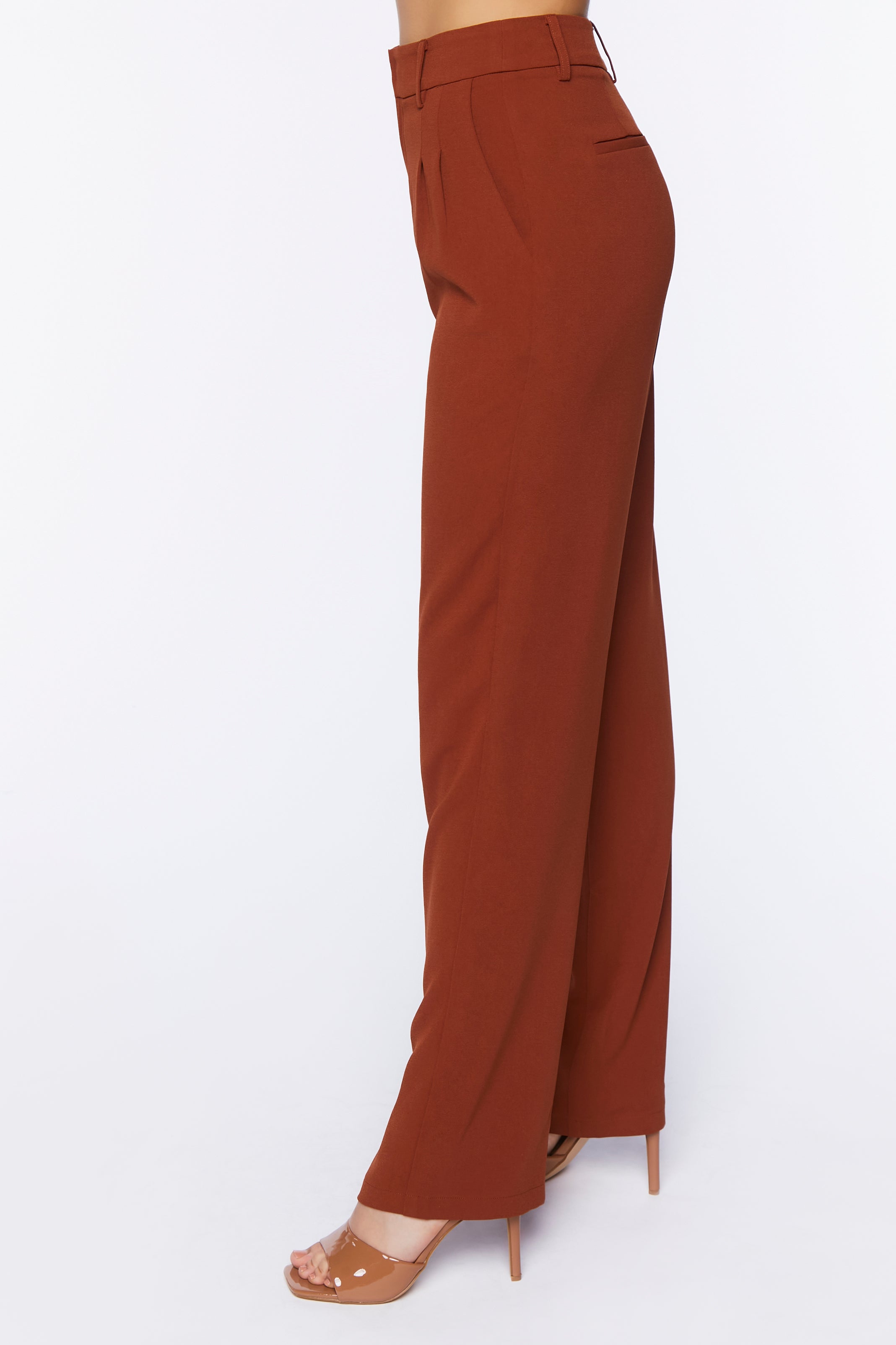 Chocolate Mid-Rise Straight-Leg Trousers 2