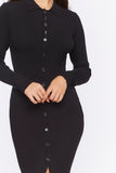 Black Midi Shirt Sweater Dress 4