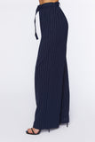Navywhite Belted Pinstripe Trousers 2