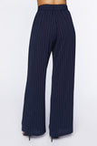 Navywhite Belted Pinstripe Trousers 3