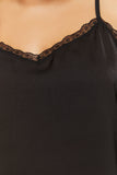 Black Plus Size Satin Lace-Trim Cami 4
