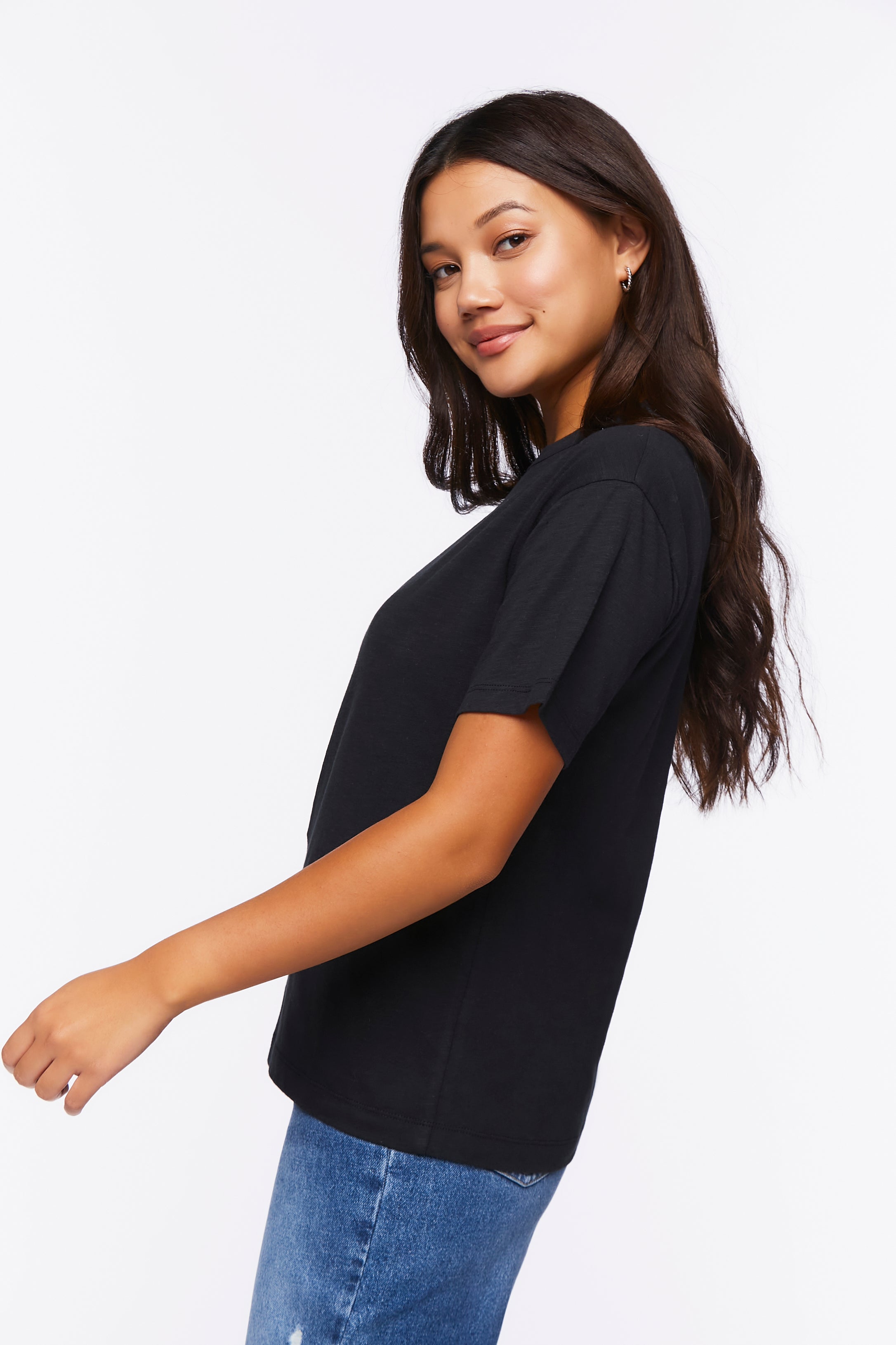 Black Relaxed Crew Tee 2