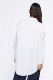 White Oversized Longline Poplin Shirt 3