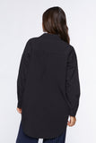 Black Oversized Longline Poplin Shirt 3