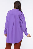 Purple Oversized Longline Poplin Shirt 3