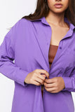Purple Oversized Longline Poplin Shirt 4