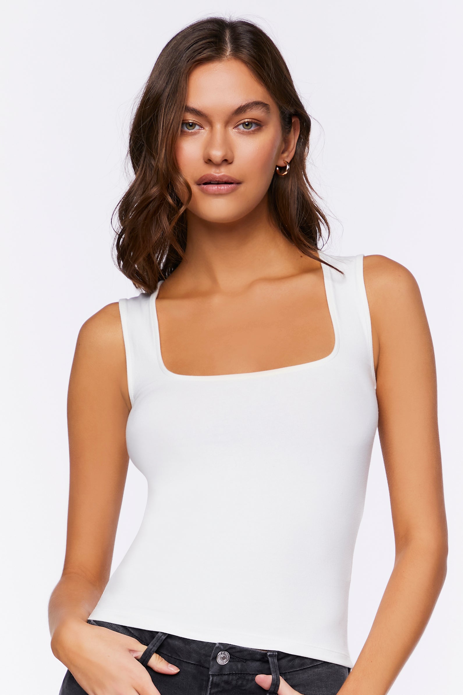 White Fitted Tank Top 