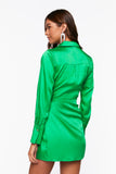 Greenhaze Satin Wrap Mini Dress 3