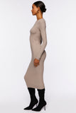 Oystergrey Long-Sleeve Midi Sweater Dress 2