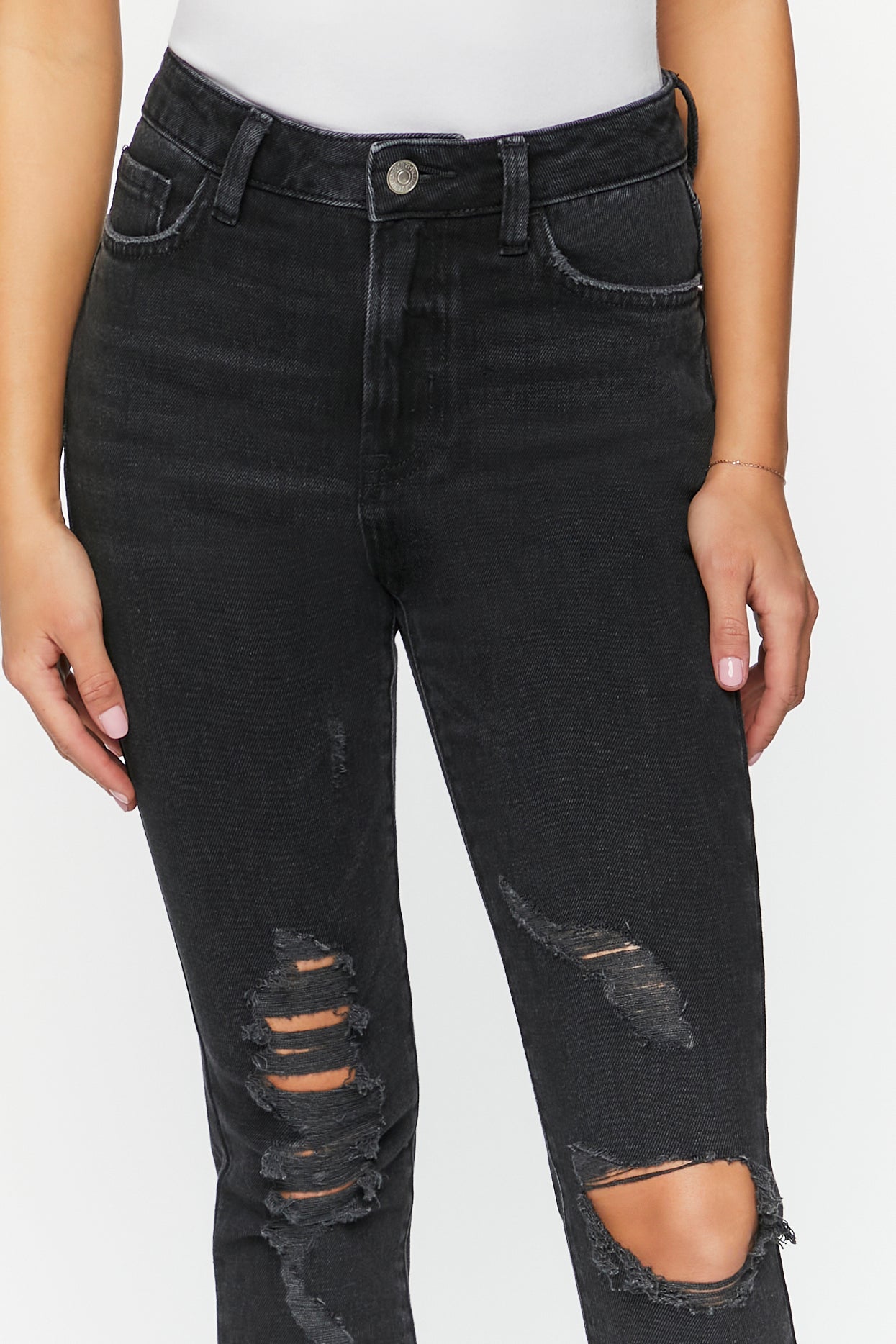 Black Hemp 10% Distressed Skinny Jeans 4