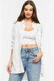 Cream Linen-Blend Oversized Shirt