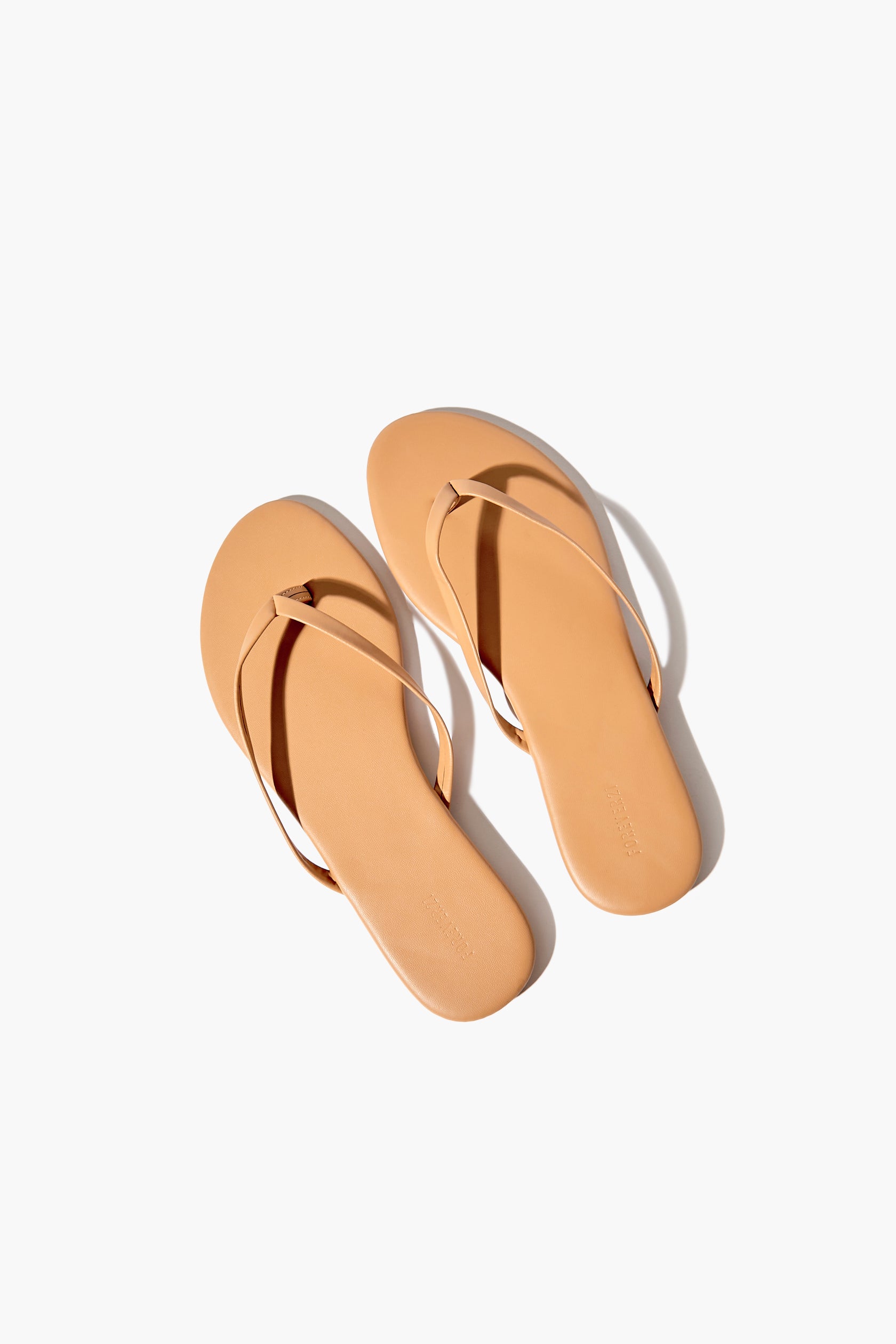 Tan Metallic Thong Sandals 