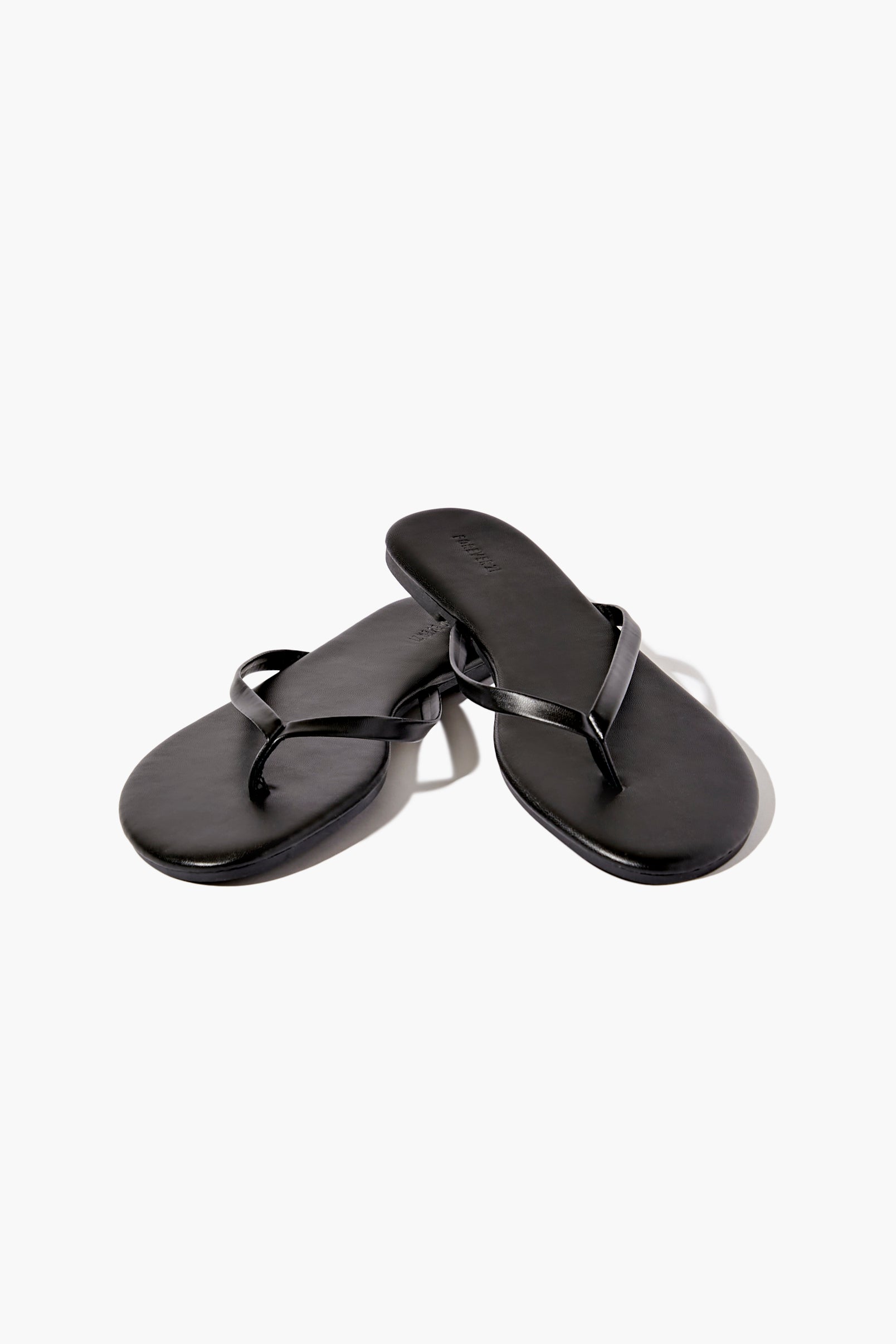 Black Metallic Thong Sandals 