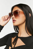 Beige/Brown Oversized Square Sunglasses 1