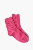Pink Distressed Crew Socks 1