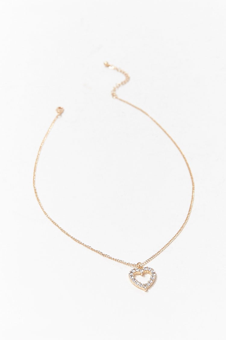 Goldclear Rhinestone Heart Necklace 2