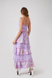 Lavendermulti Floral Lace-Tiered Maxi Dress 2