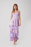 Lavendermulti Floral Lace-Tiered Maxi Dress 3