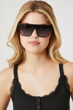 Black/Black Square Frame Sunglasses
