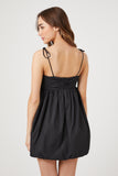 Black Pleated Bubble-Hem Mini Dress 4