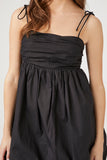 Black Pleated Bubble-Hem Mini Dress 1