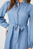 Medium Denim Chambray Mini Shirt Dress 1