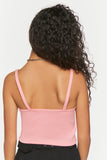 Flamingopink Ribbed Half-Button Cropped Cami 2