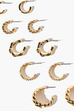 Gold Textured Hoop Earring Set 1