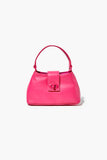 Pink Faux Leather Twist-Lock Crossbody Bag 1