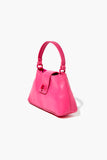 Pink Faux Leather Twist-Lock Crossbody Bag 3