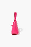 Pink Faux Leather Twist-Lock Crossbody Bag 4