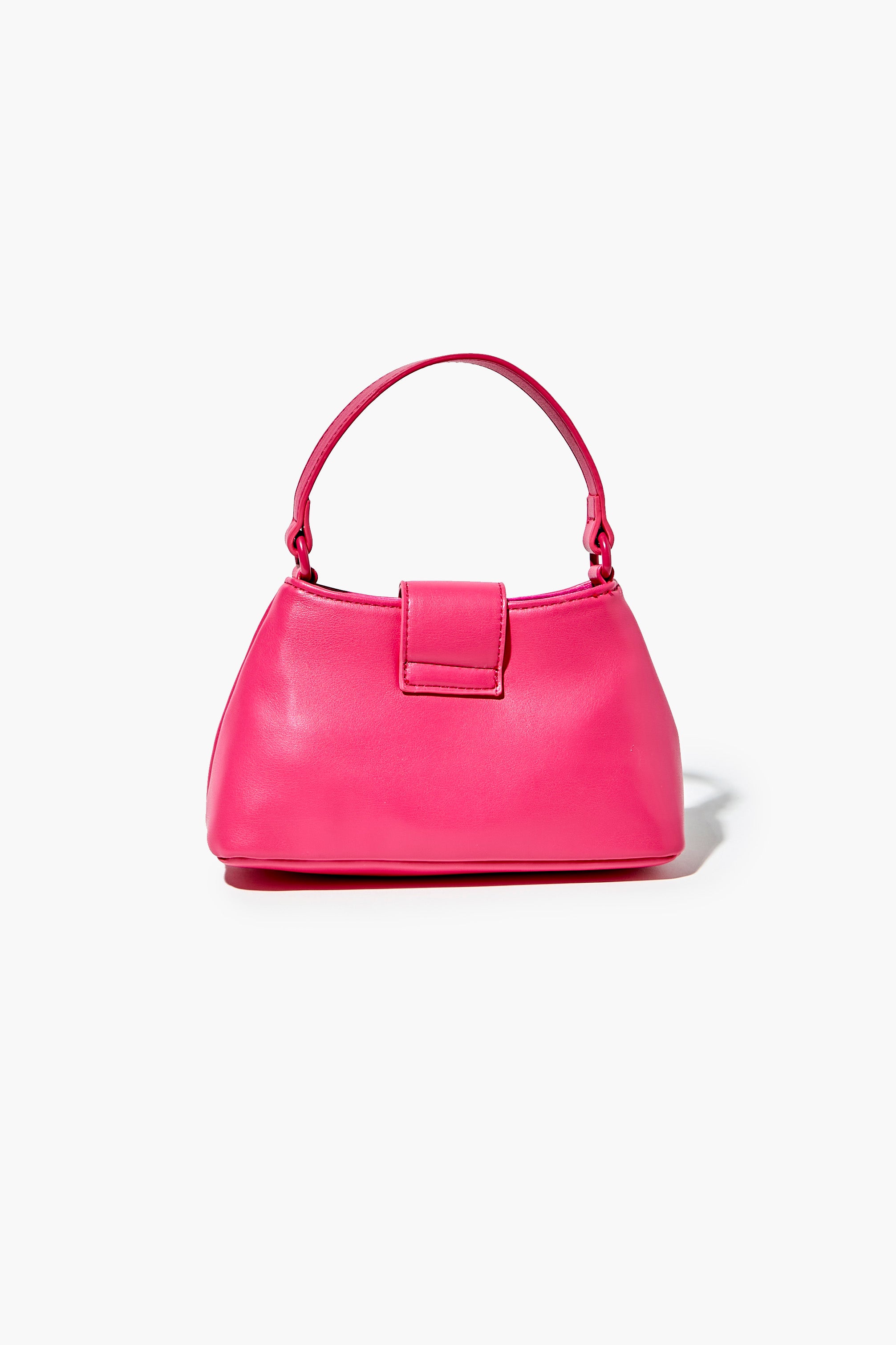 Pink Faux Leather Twist-Lock Crossbody Bag 2