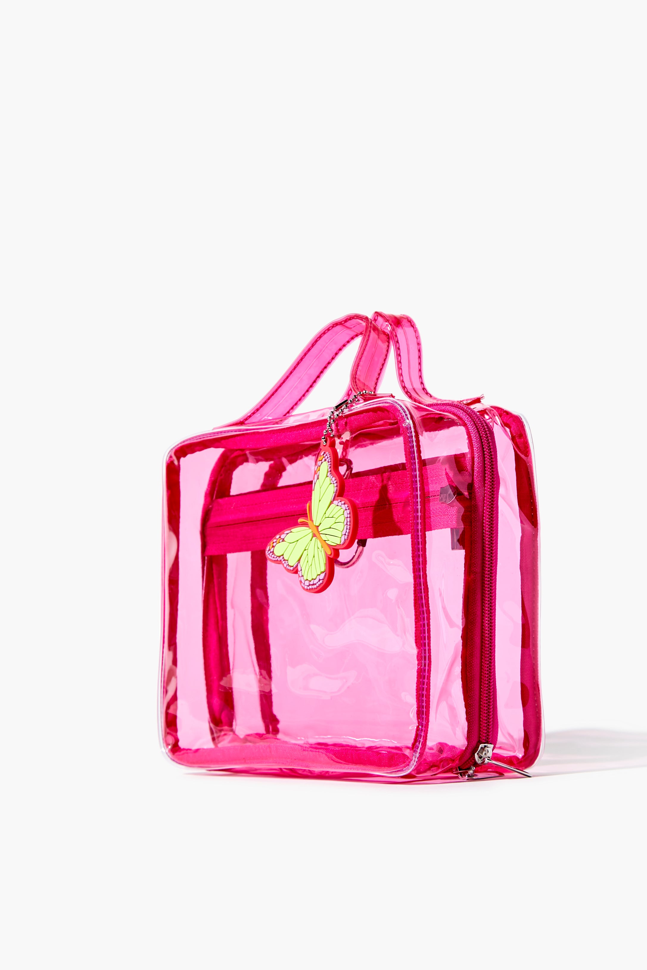 Pink/multi Clear Butterfly Keychain Makeup Bag 1