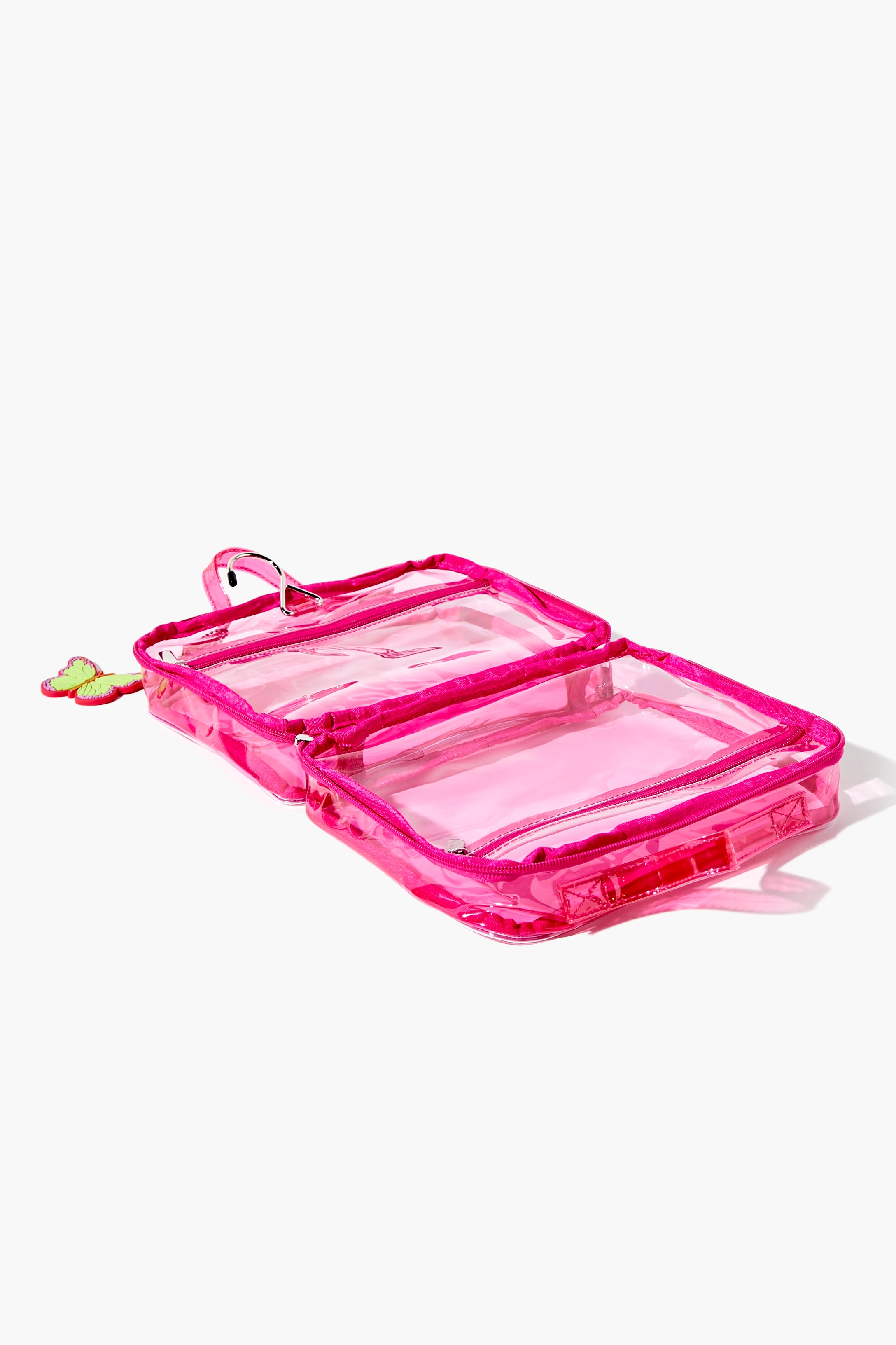 Pink/multi Clear Butterfly Keychain Makeup Bag 2