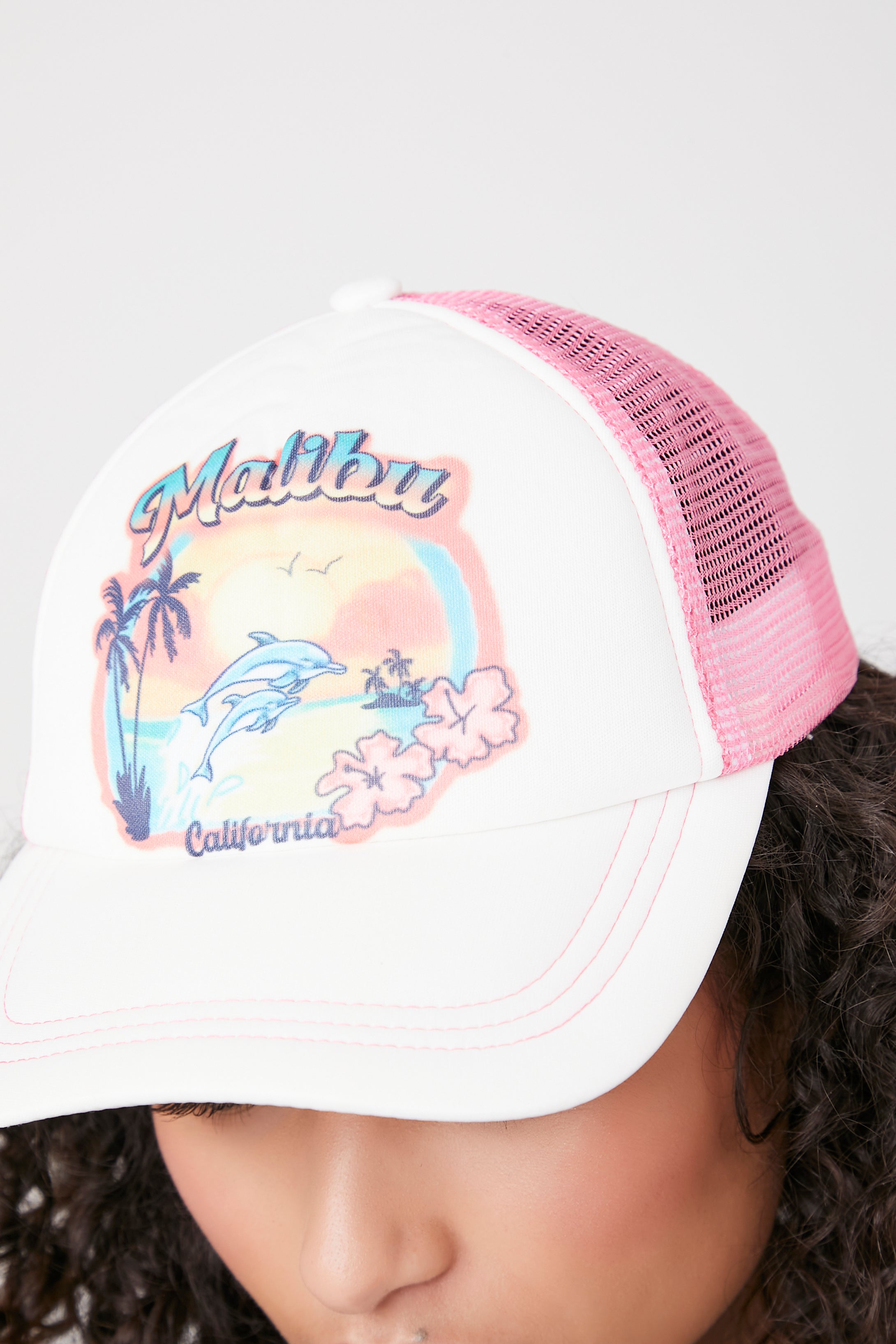 Cream/multi Malibu California Graphic Trucker Hat 2