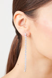 Silver/Clear CZ Floral Duster Earrings